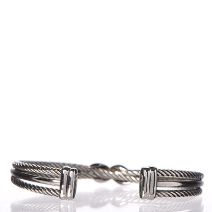 David Yurman Sterling Silver Diamond 7mm X Crossover Cuff 3 of 4