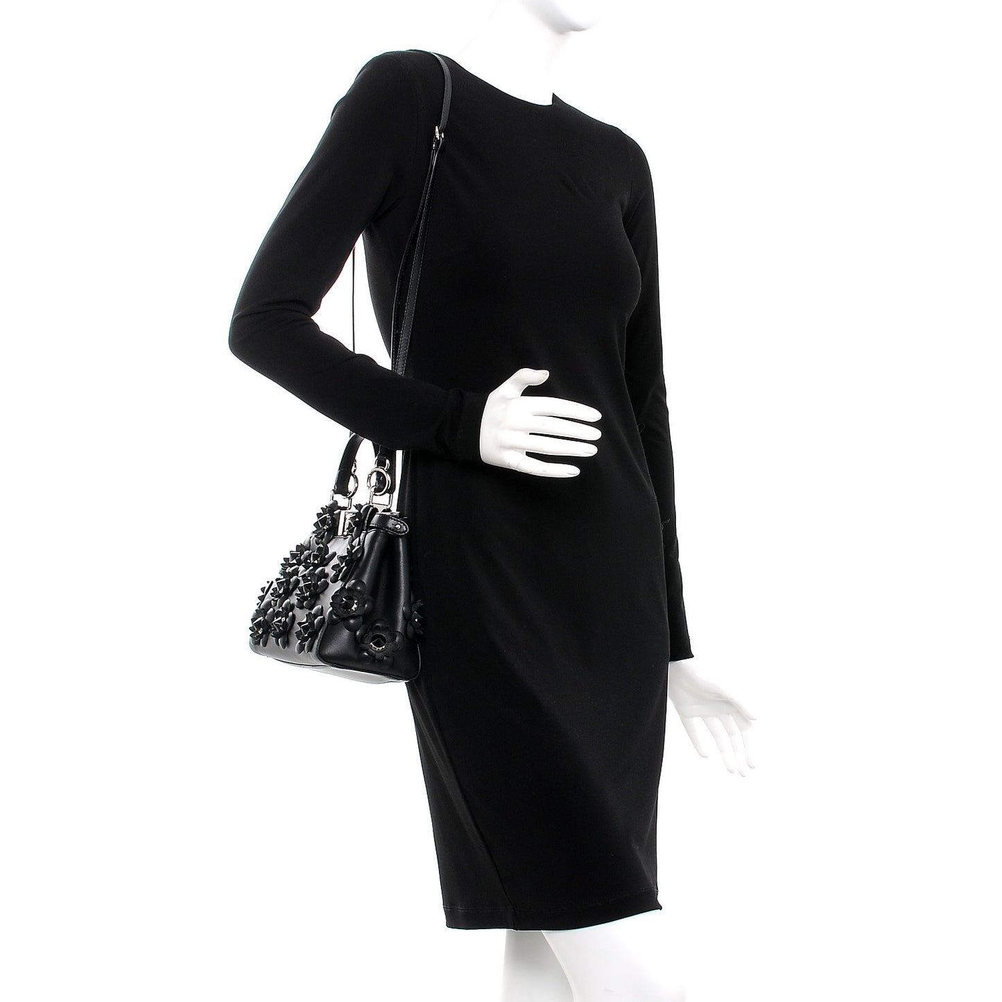 Nappa Flowerland Mini Peekaboo Iconic Satchel Black