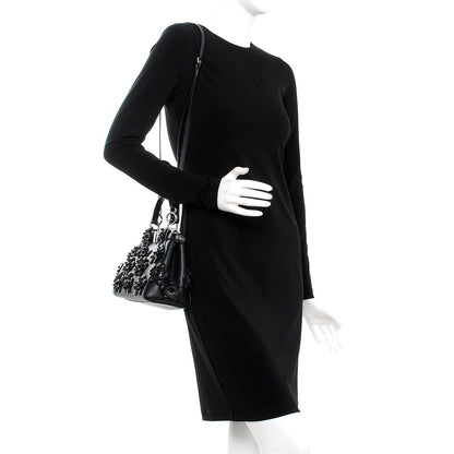 Fendi Nappa Flowerland Mini Peekaboo Iconic Satchel Black 2 of 8