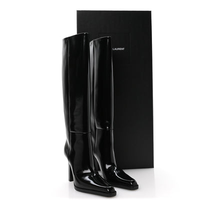 Saint Laurent Vitello Marilyn Nina 95 Knee High Boots 39 Black 8 of 8