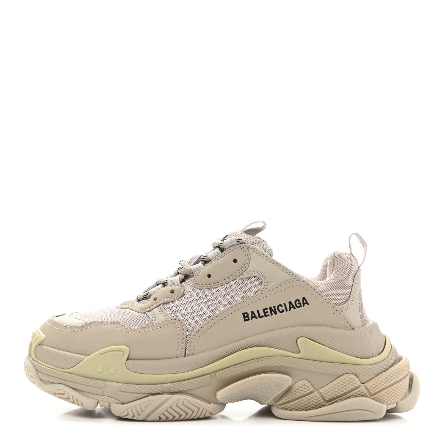Balenciaga Fabric Mesh Womens Triple S Sneakers 39 Beige White 1 of 8