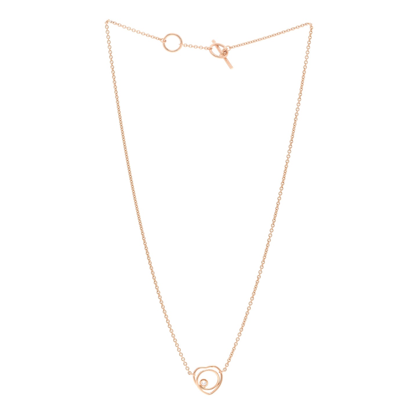 18K Rose Gold Diamond TPM Vertige Coeur Necklace ST