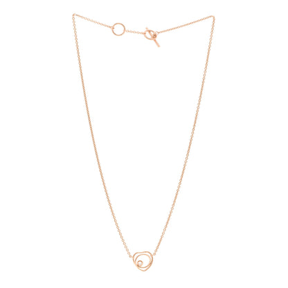 Hermes 18K Rose Gold Diamond TPM Vertige Coeur Necklace ST 3 of 5