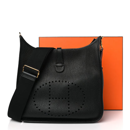 Hermes Taurillon Clemence Evelyne III PM Black 9 of 9