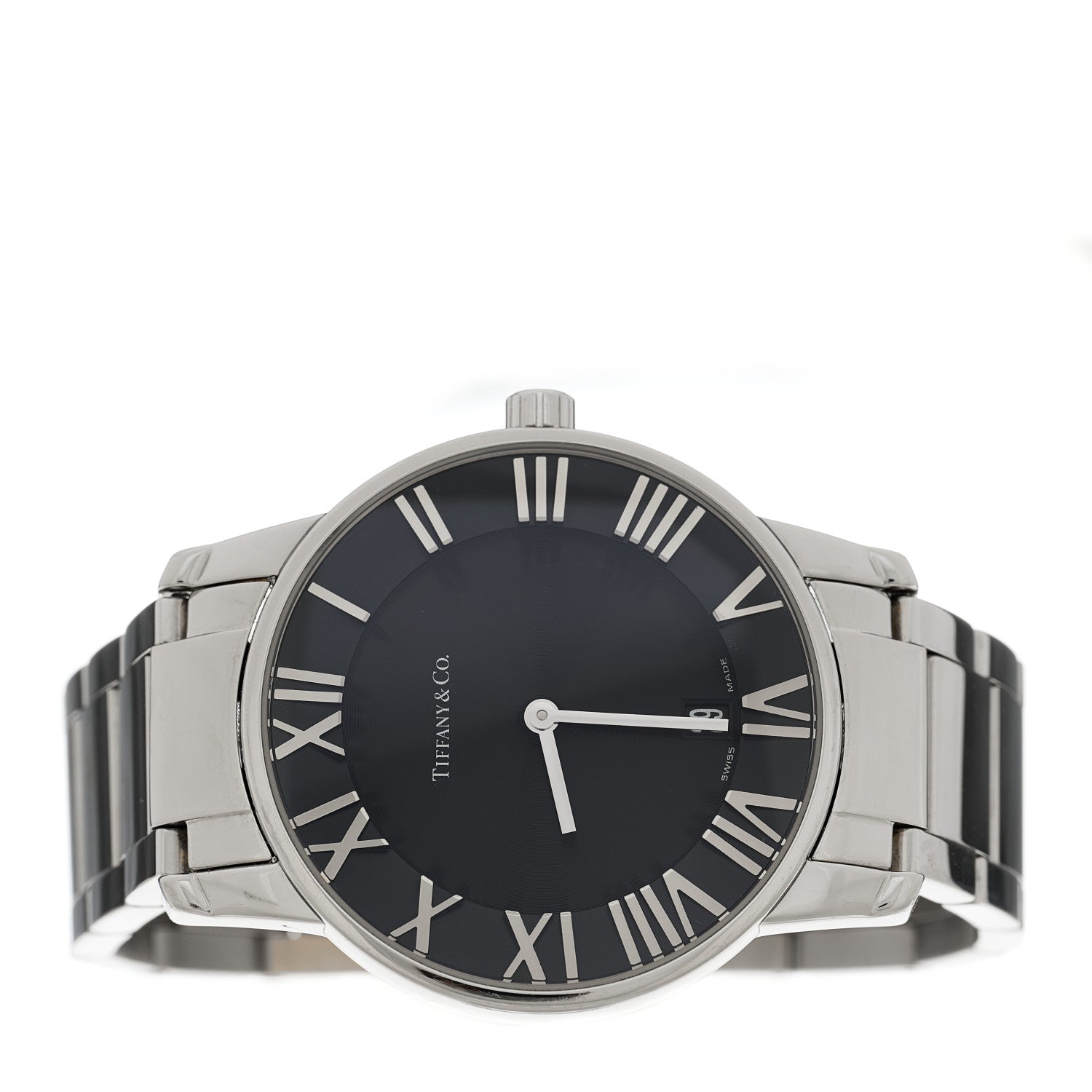Tiffany Stainless Steel 37mm Atlas 2-Hand Quartz Watch Black