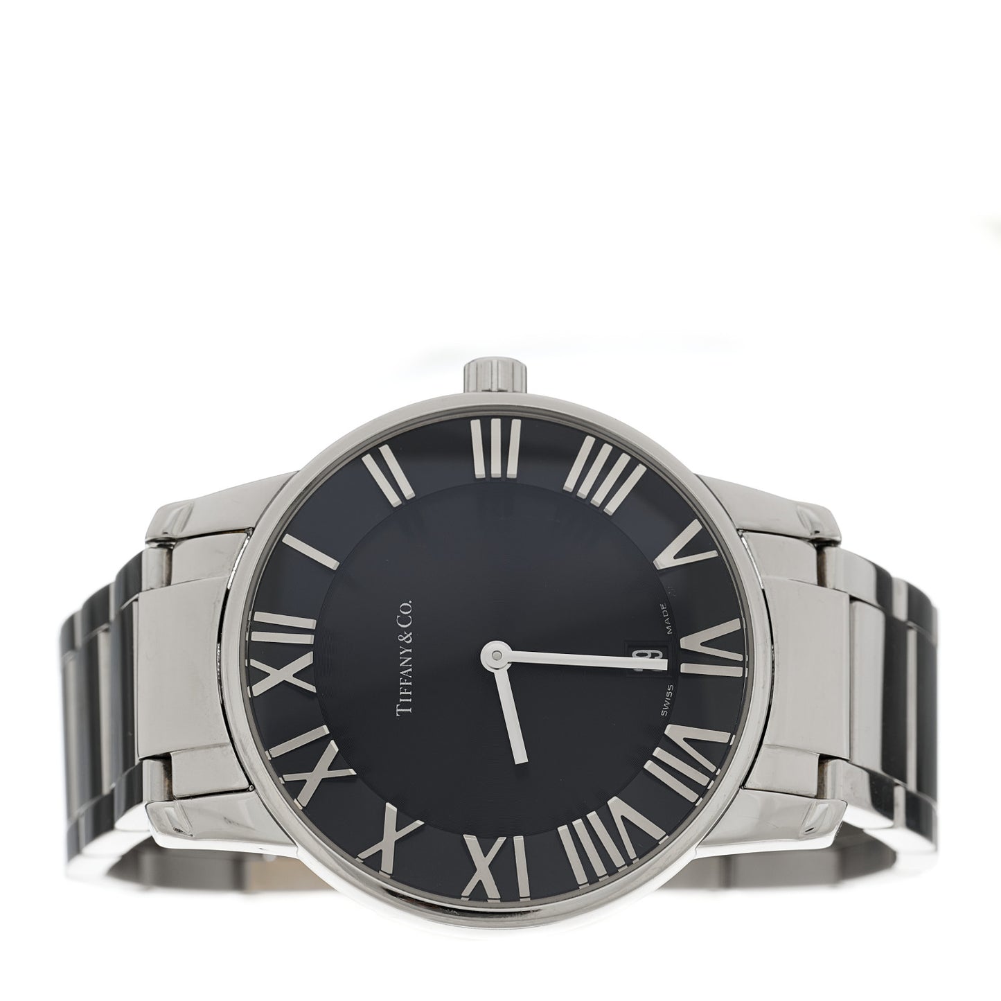 Stainless Steel 37mm Atlas 2-Hand Quartz Watch Black