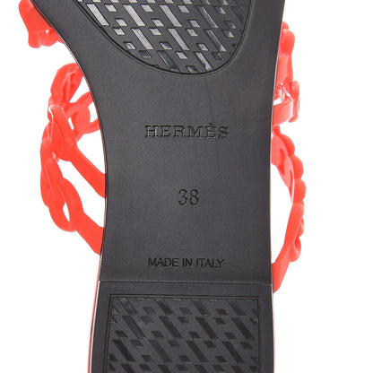 Hermes Rubber Chaine d'Ancre Nude Sandals 38 Pavot 6 of 8