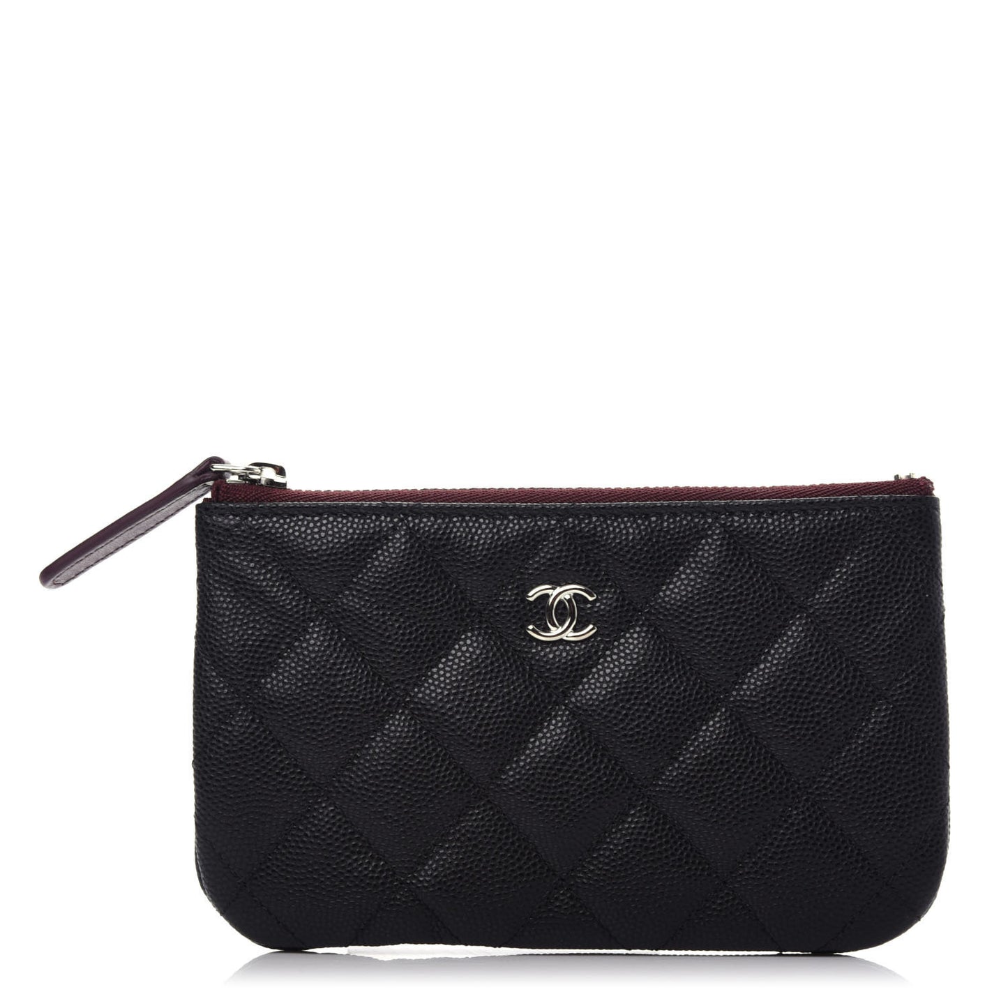 Caviar Quilted Small Cosmetic Case Black