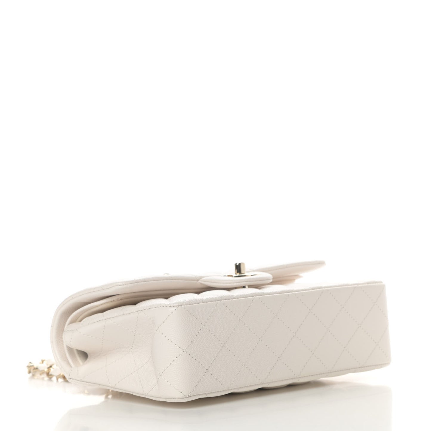 Caviar Quilted Small Double Flap White