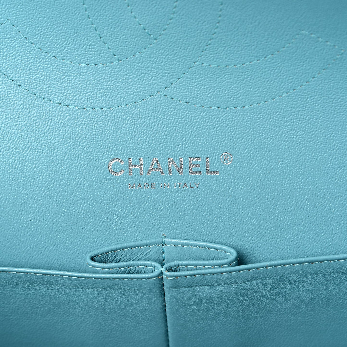 Lambskin Quilted Jumbo Double Flap Turquoise