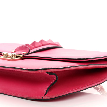Valentino Garavani Vitello Medium Glam Lock Rockstud Flap Fuxia Fluo 8 of 10