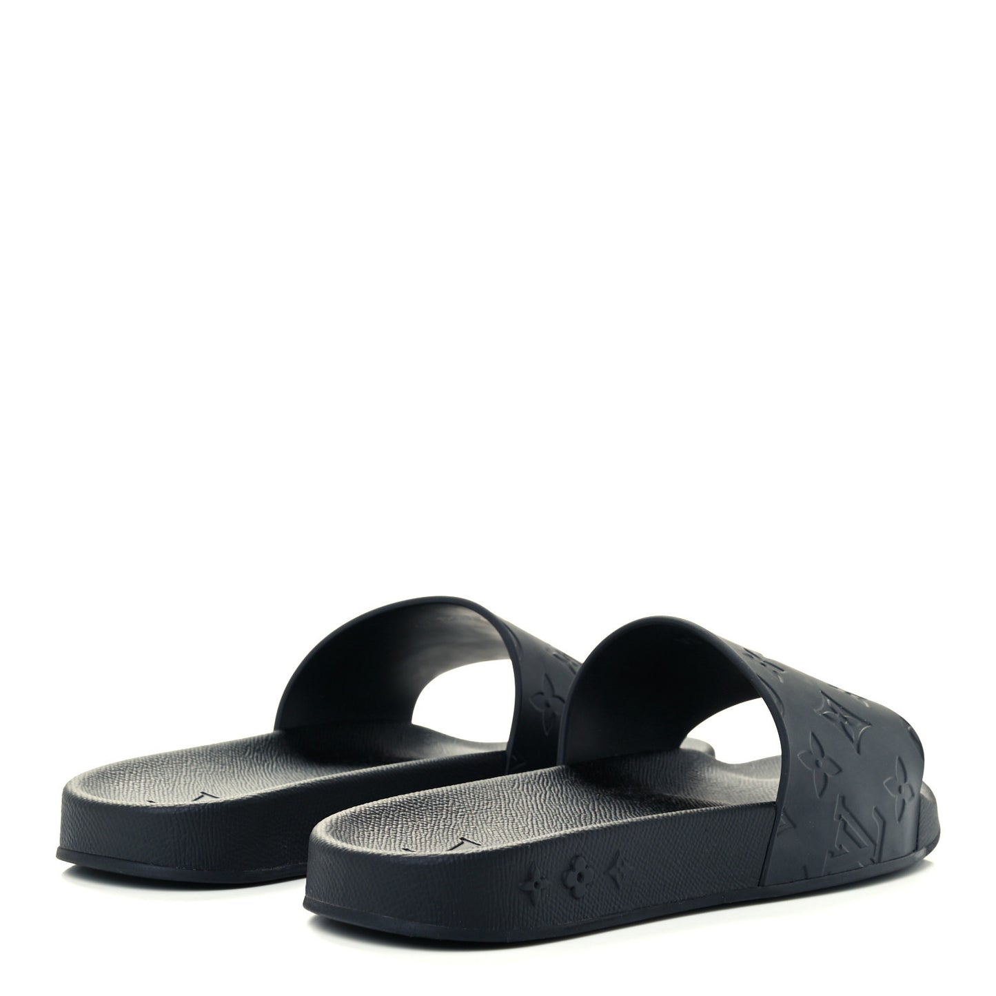 Rubber Embossed Monogram Mens Waterfront Mules 6 Black
