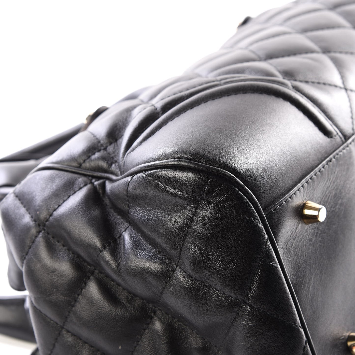 Calfskin Quilted Satchel Black