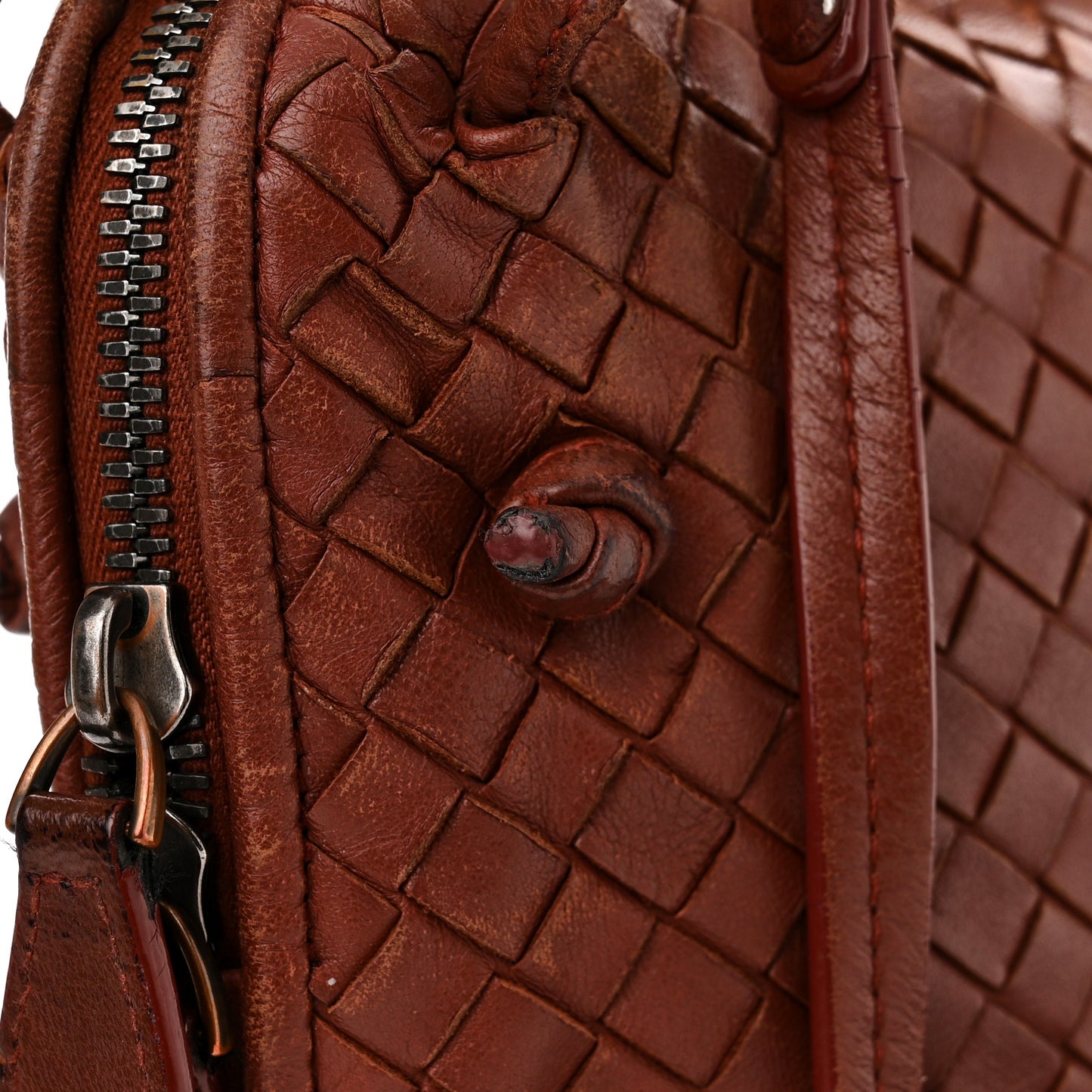 Nappa Intrecciato Nodini Crossbody Messenger Terracota