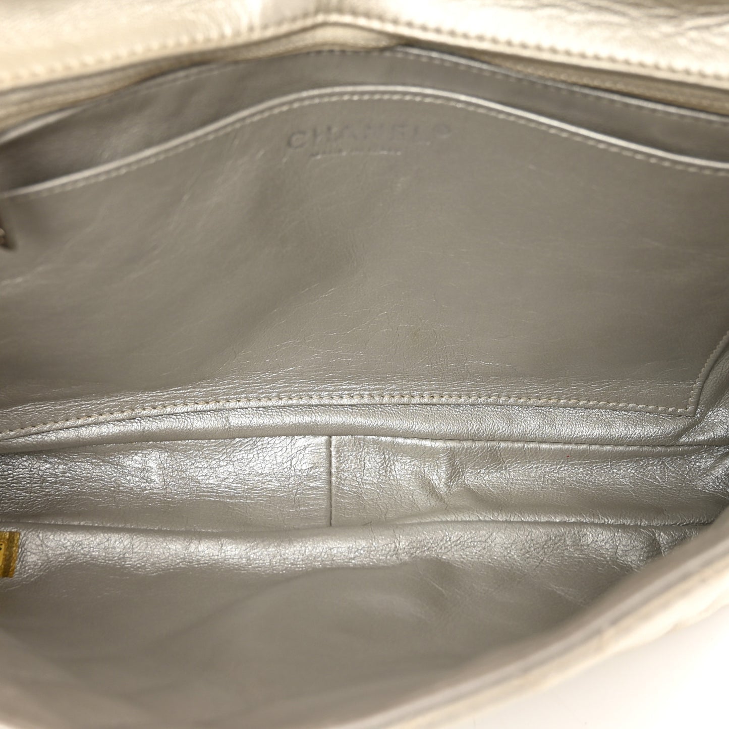 Metallic Lambskin Quilted Snake Chain 2.55 Reissue Flap Silver