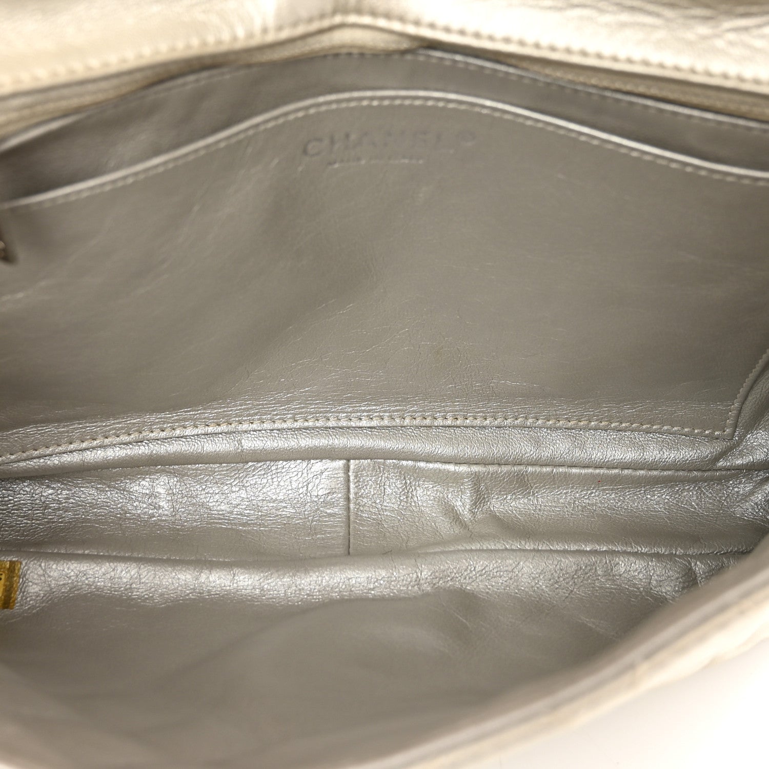 Chanel Metallic Lambskin Quilted Snake Chain 2.55 Reissue Flap Silver 6 of 11