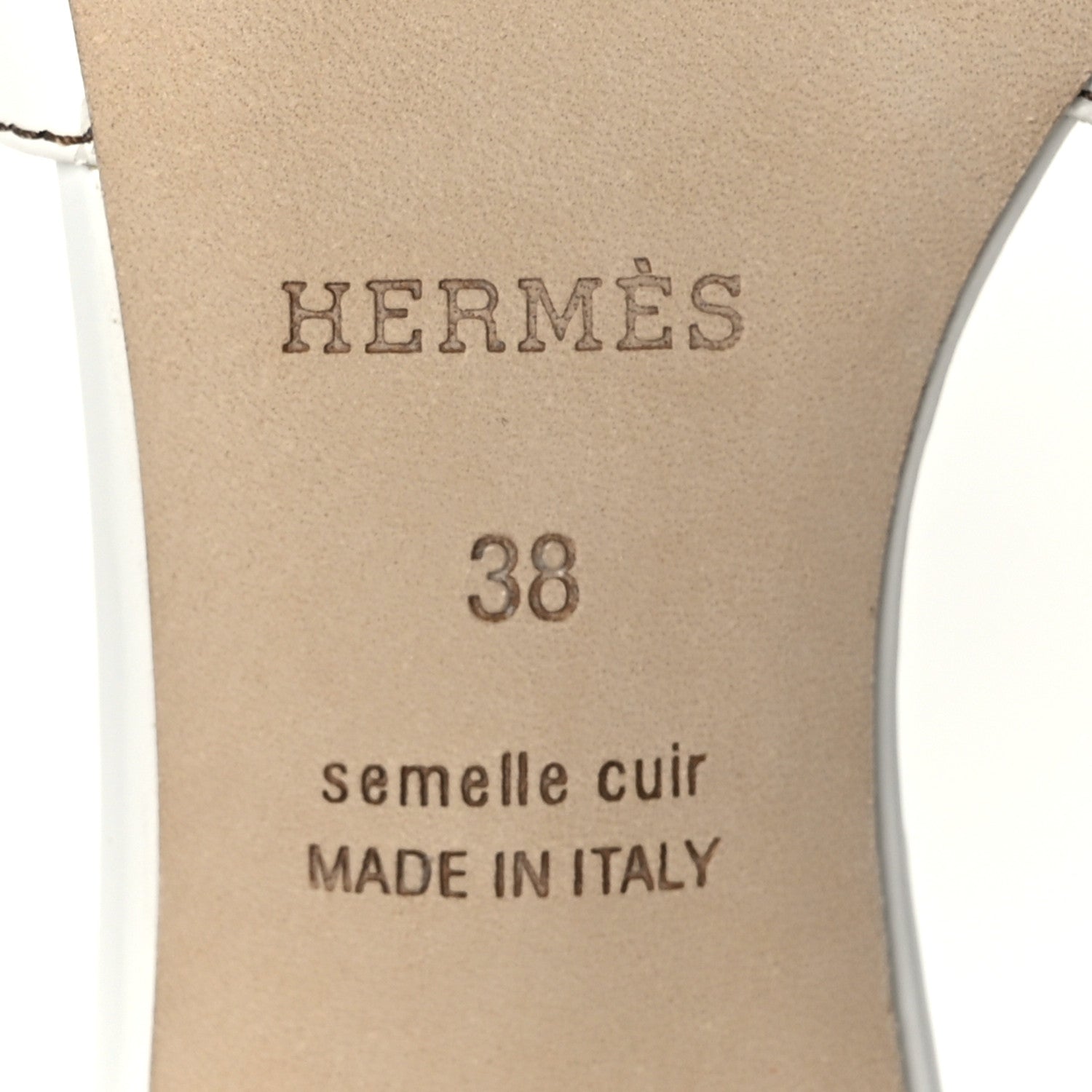 Hermes Calfskin Oasis Sandals 38 White 8 of 8