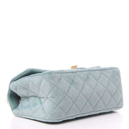 Chanel Velvet Quilted Mini 2.55 Reissue Flap Light Blue 4 of 10
