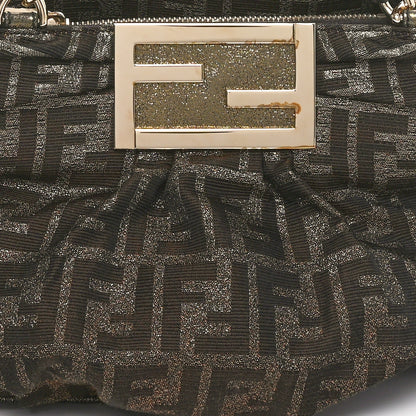 Fendi Metallic Lurex Zucca Small Mia Tote Tobacco 8 of 10