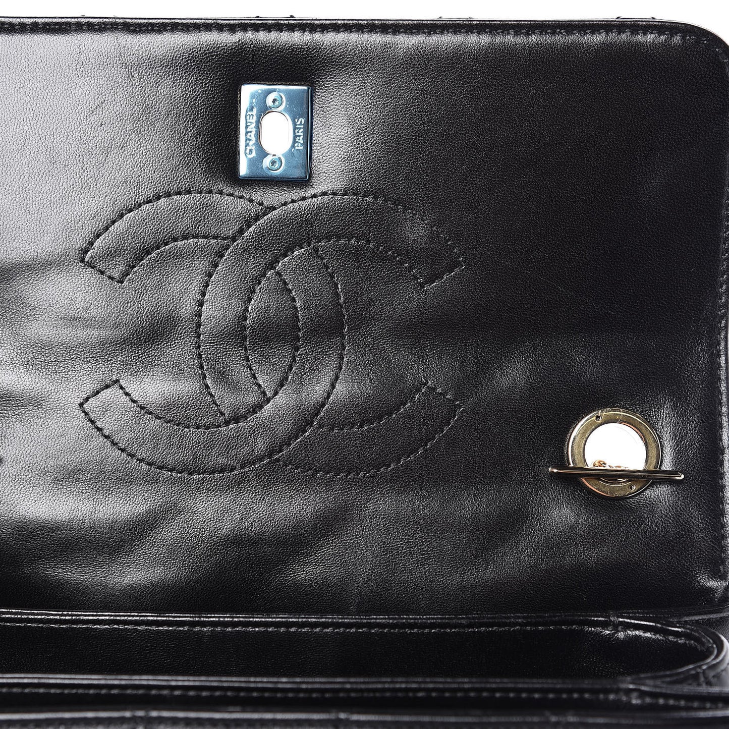 Lambskin Quilted Small Trendy CC Dual Handle Flap Bag Black