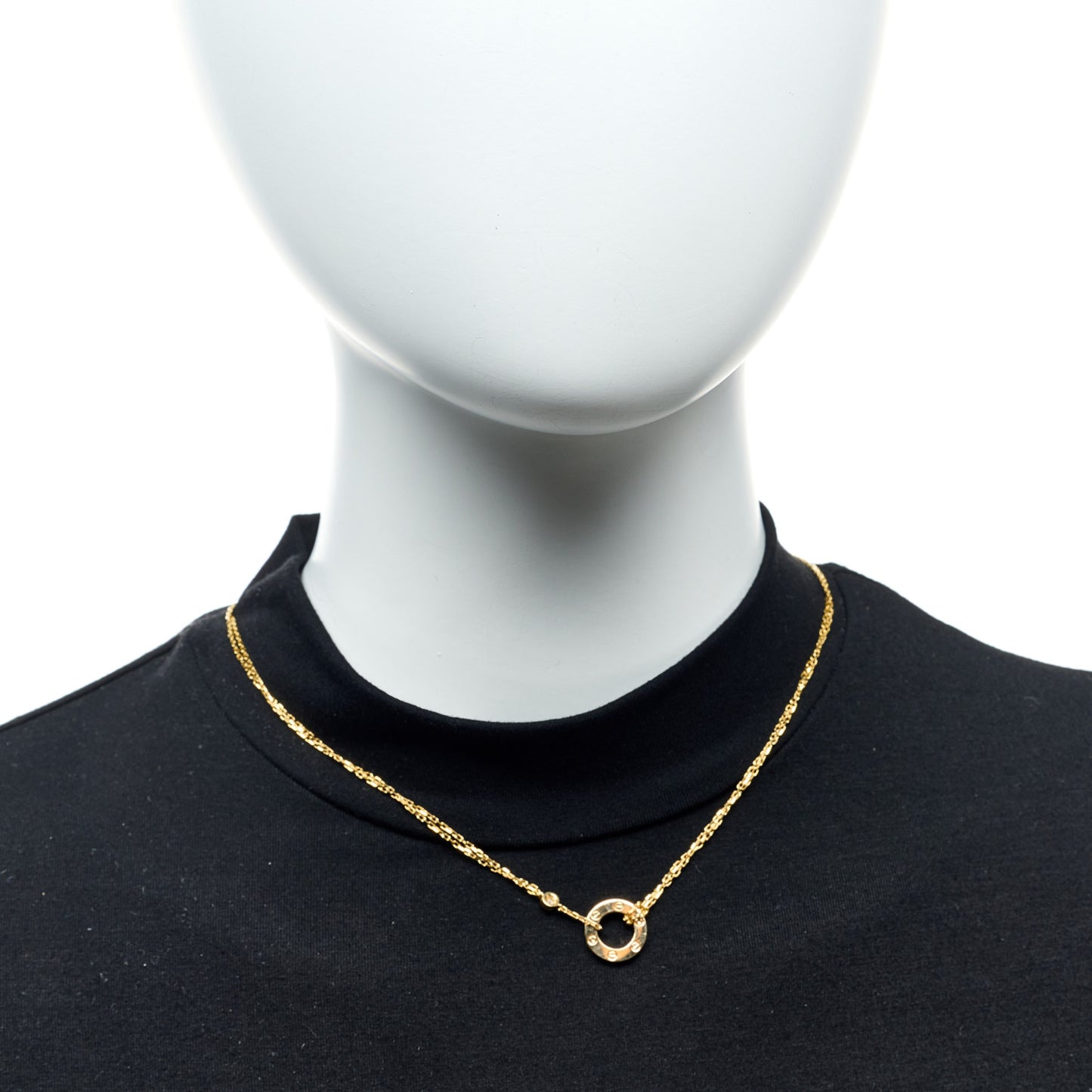 18K Yellow Gold 2 Diamond LOVE Necklace