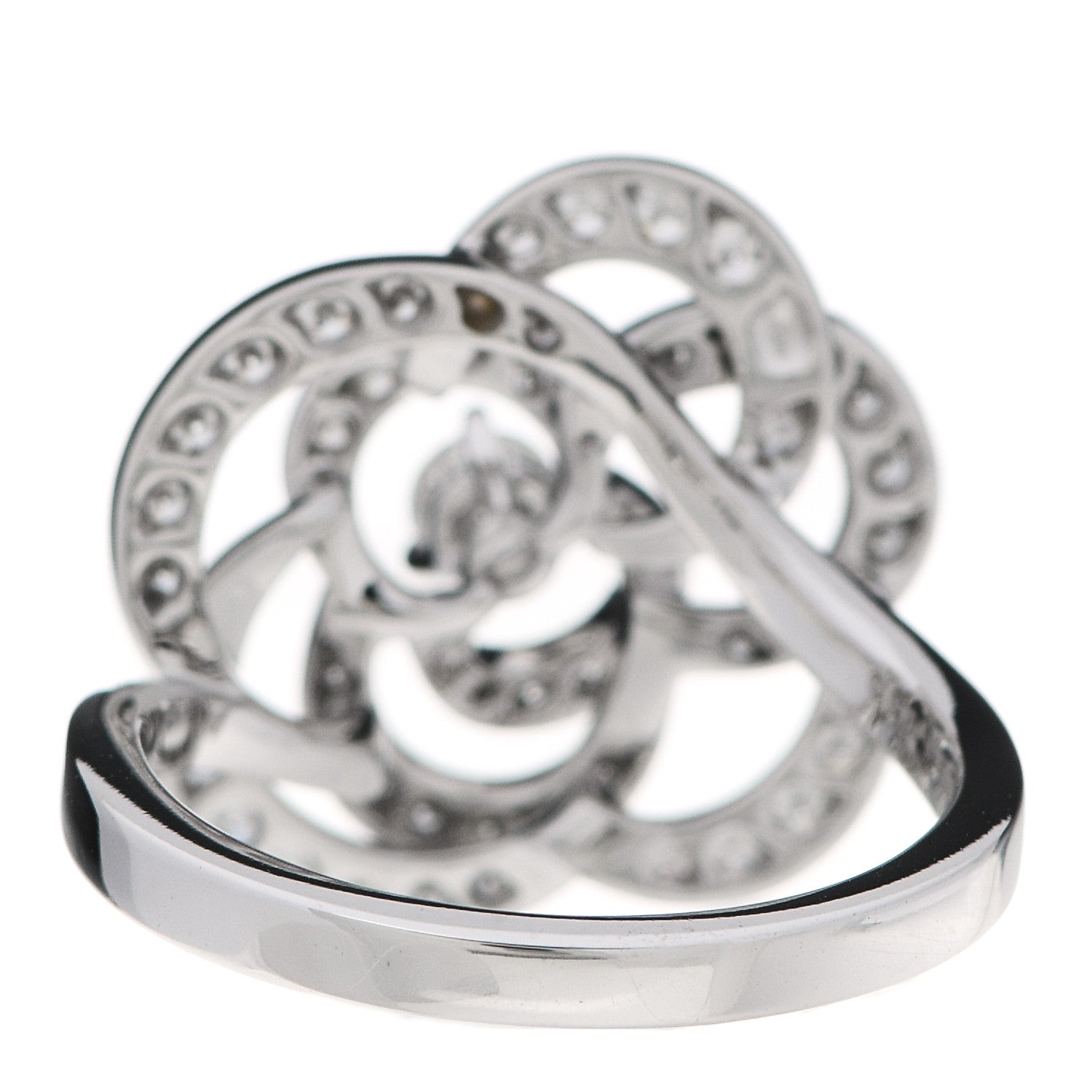 Chanel 18K White Gold Diamond Fil de Camelia Ring 54 6.75 4 of 7