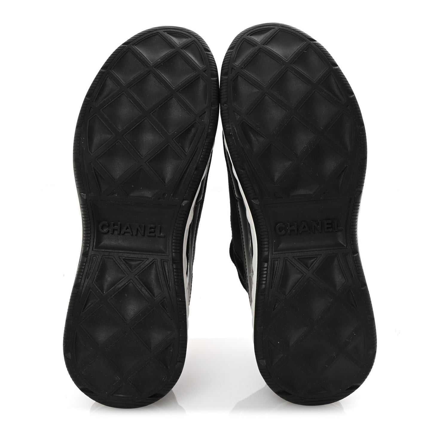 Velvet Calfskin Mixed Fibers CC Sneakers 38 Black