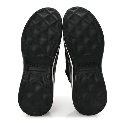 Chanel Velvet Calfskin Mixed Fibers CC Sneakers 38 Black 6 of 10