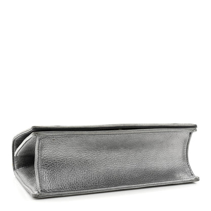 Christian Dior Metallic Grained Calfskin Medium Diorama Flap Bag Steel 4 of 15