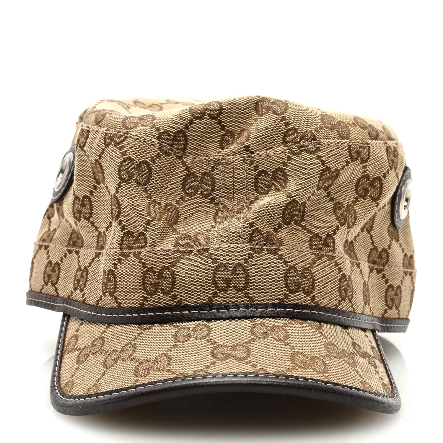 Gucci Monogram Military Hat XL Brown 3 of 8