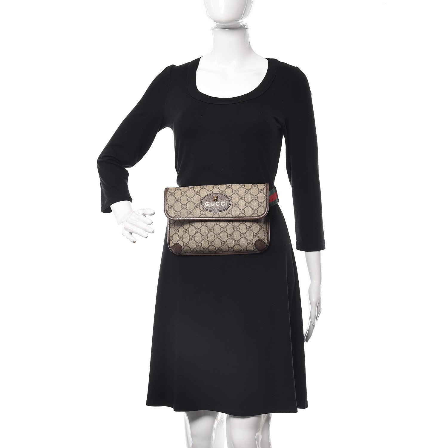 Gucci GG Supreme Monogram Neo Vintage Web Belt Bag Brown 2 of 9