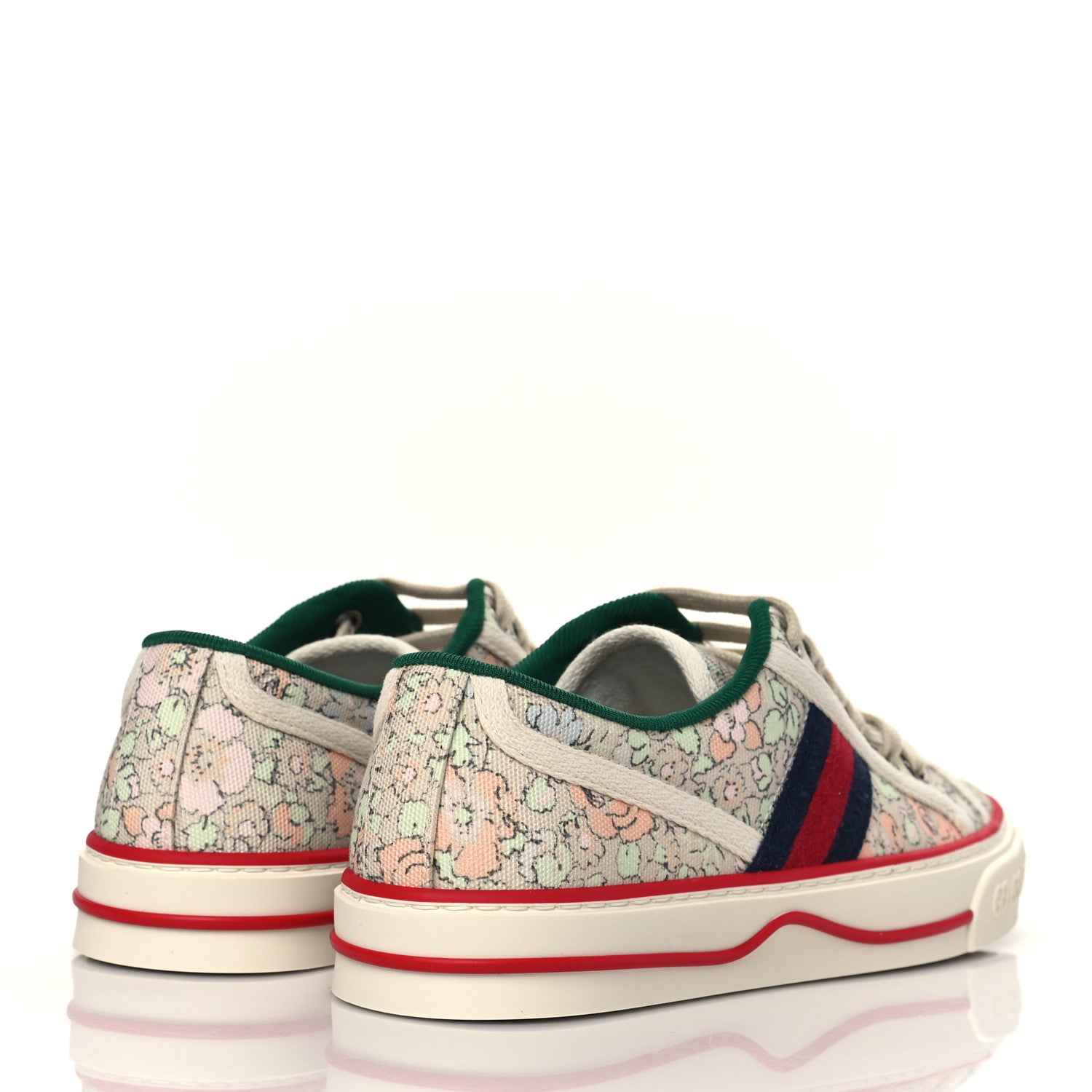 Gucci X LIBERTY OF LONDON Canvas Web Tracy Print Womens 1977 Tennis Sneakers 36.5 Mint Peach Mystic White 4 of 8