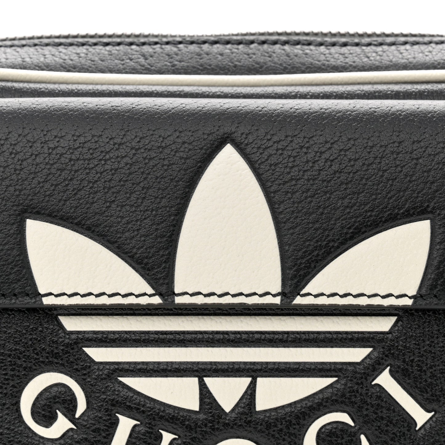 X ADIDAS Textured Dollar Calfskin Belt Bag Black