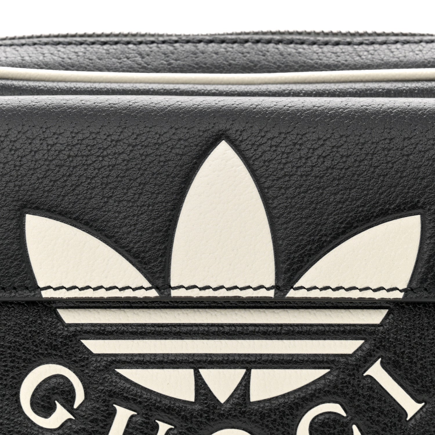 Gucci X ADIDAS Textured Dollar Calfskin Belt Bag Black 8 of 10