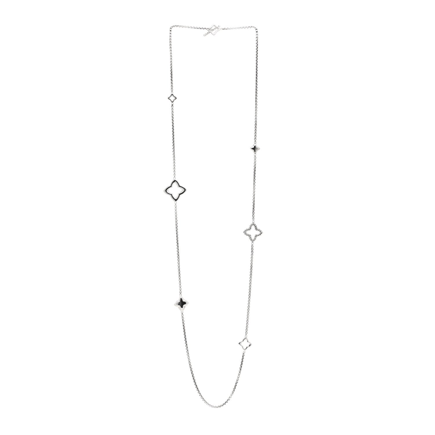 David Yurman Sterling Silver 25mm Quatrefoil Chain Necklace 3 of 4