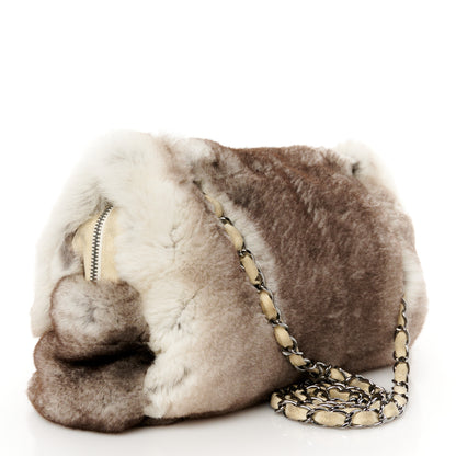 Chanel Rabbit Fur CC Medium Flap Bag Brown 3 of 11