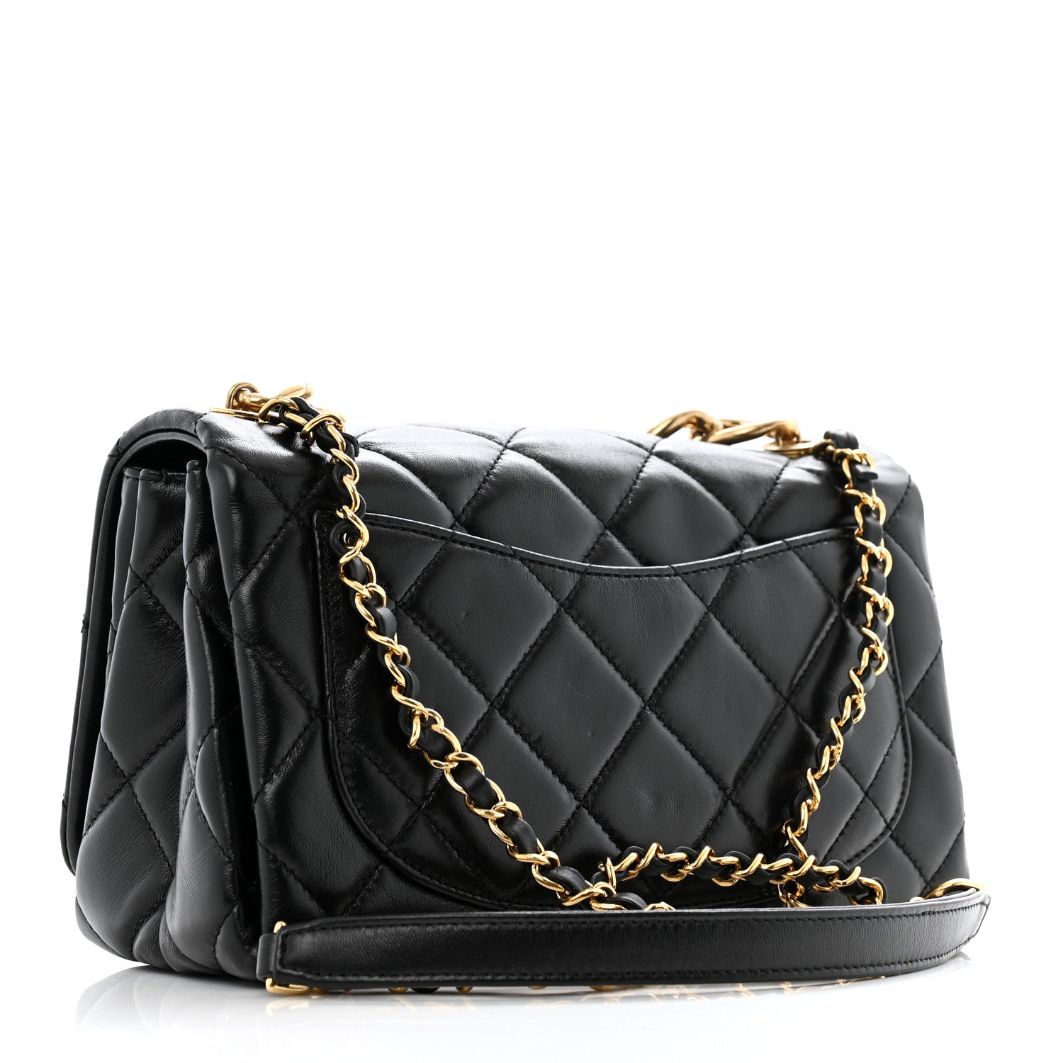Chanel Lambskin Quilted Medium Color Match Flap Black 3 of 14
