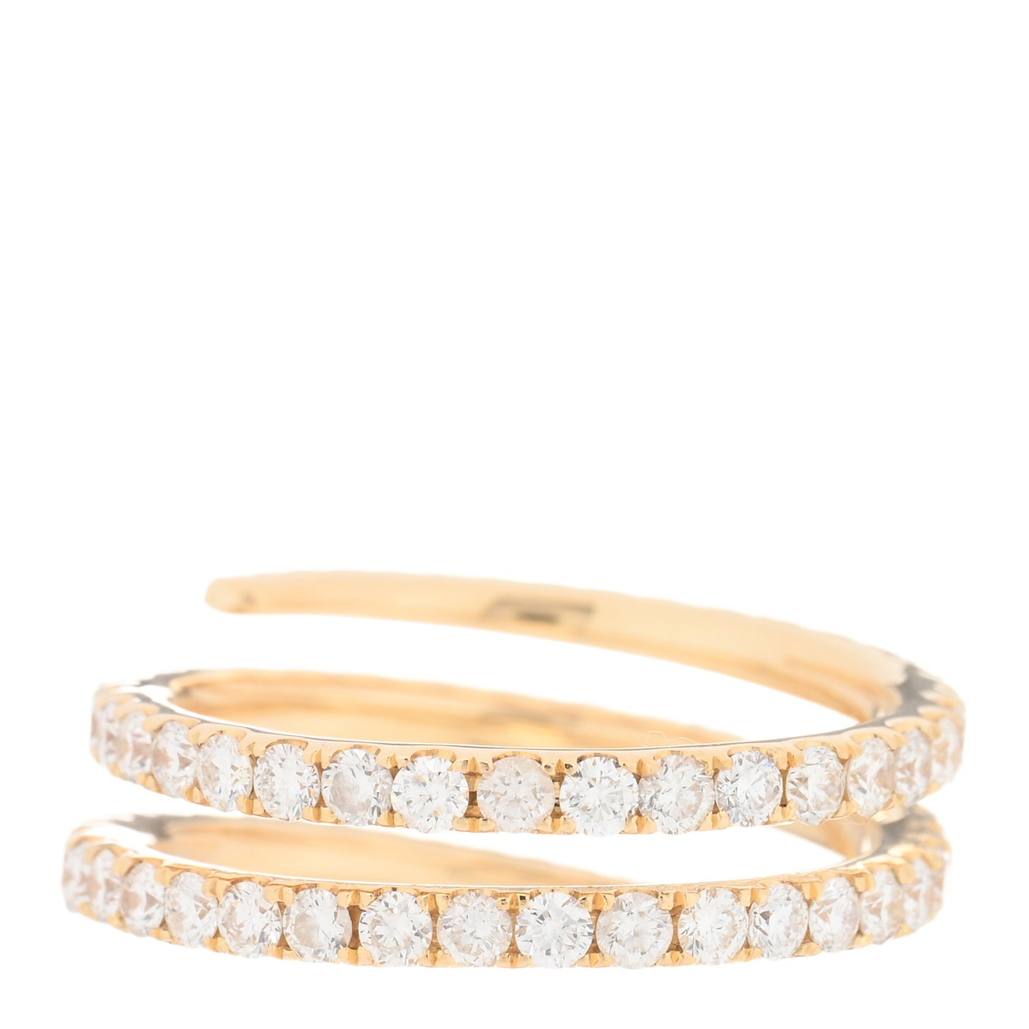 18K Yellow Gold Diamond Coil Ring 60 9