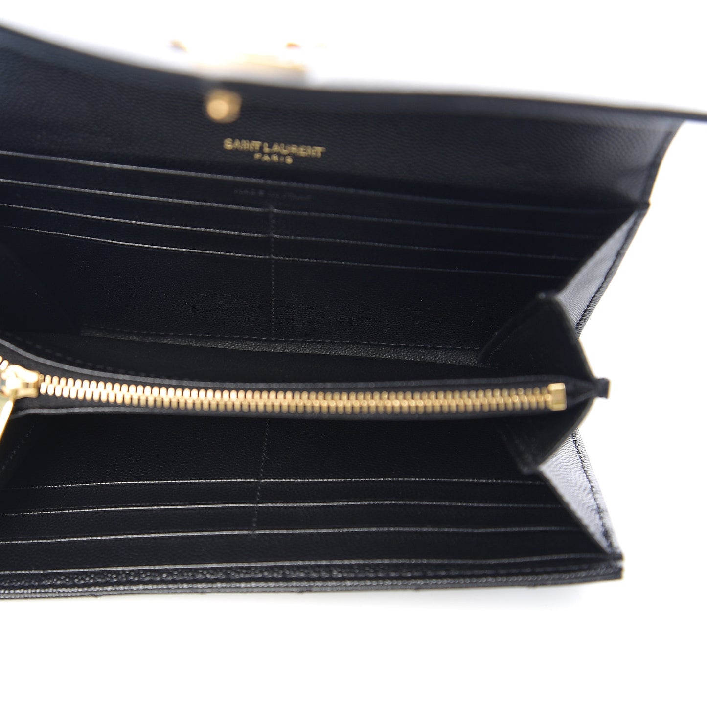 Grain De Poudre Matelasse Chevron Monogram Flap Wallet Black
