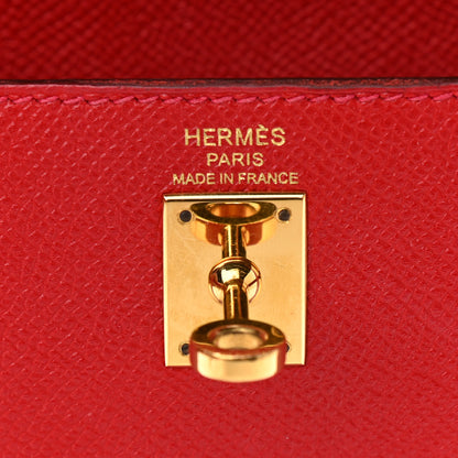 Hermes Epsom Kelly Sellier 25 Rouge Casaque 6 of 14