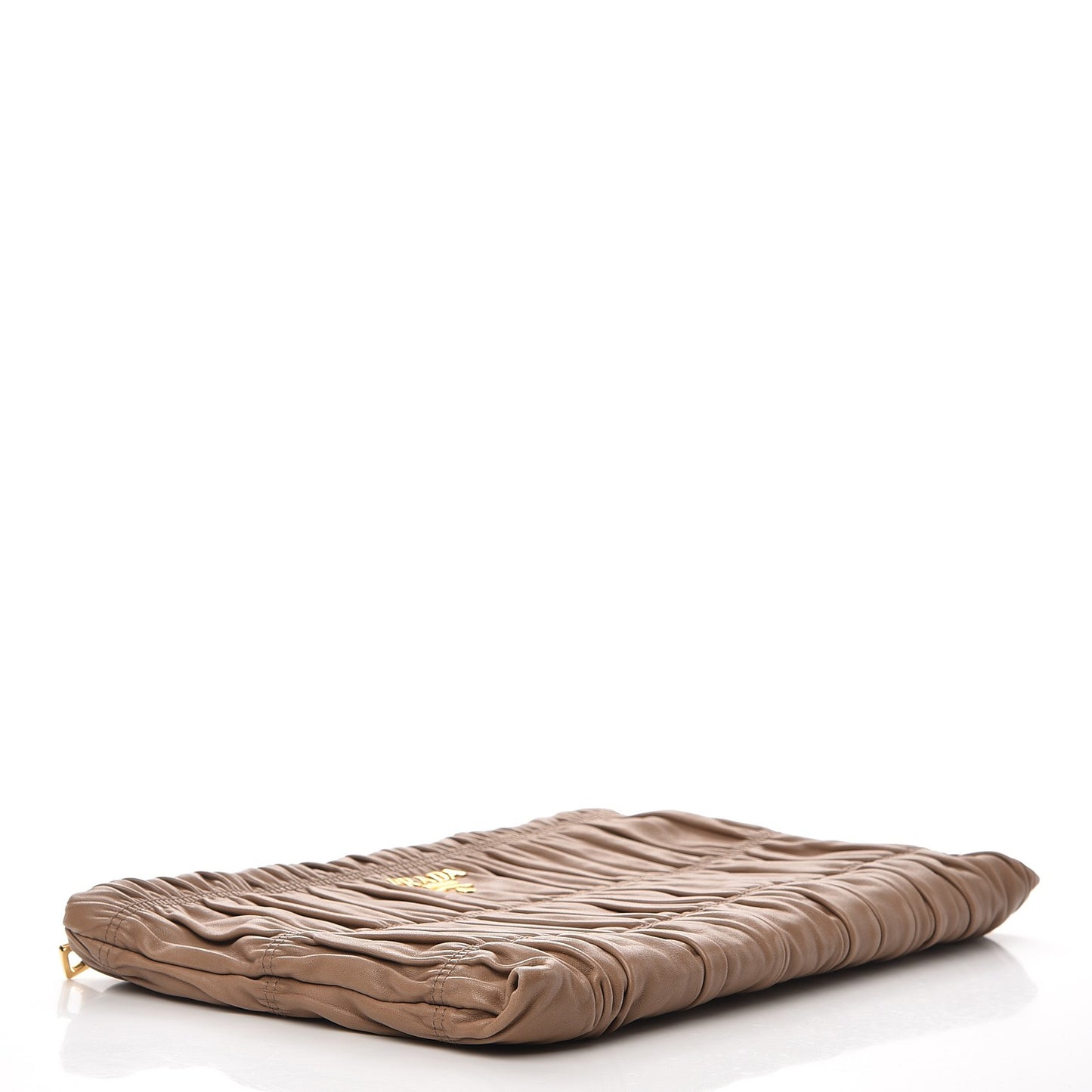Nappa Gaufre Clutch Visone
