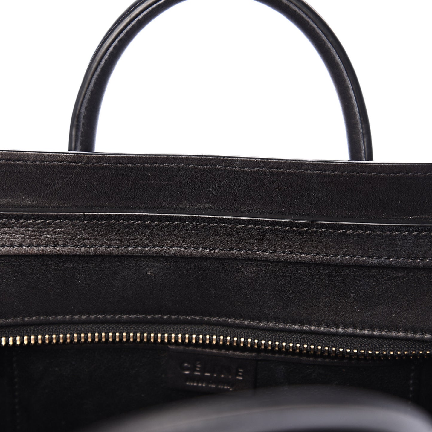 Satin Calfskin Nano Tri-Color Luggage Dark Grey