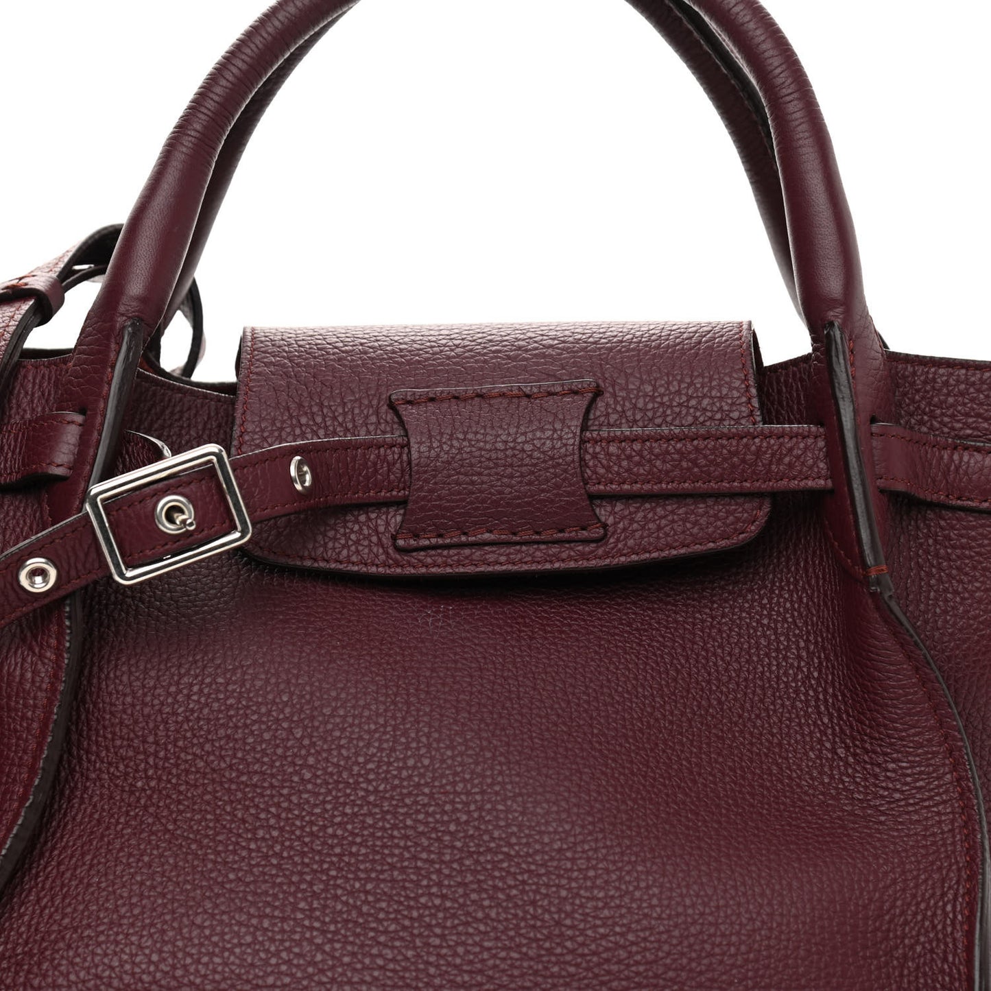 Supple Grained Calfskin Small Big Bag Wine