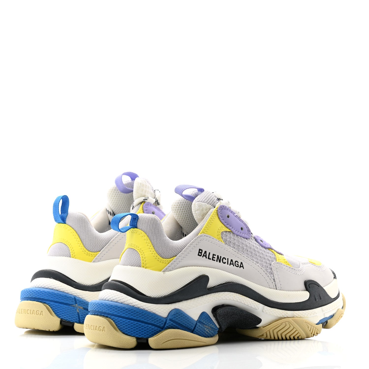 Balenciaga Fabric Mesh Womens Triple S Sneakers 36 White Purple Yellow 4 of 9