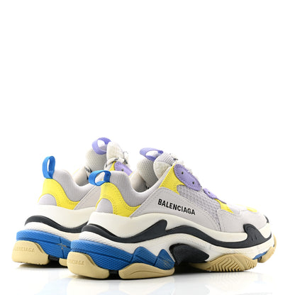 Balenciaga Fabric Mesh Womens Triple S Sneakers 36 White Purple Yellow 4 of 9