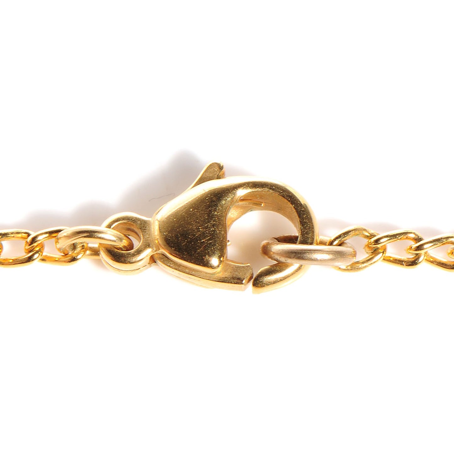 Pearl Enamel CC Flap Charm Necklace Black Gold