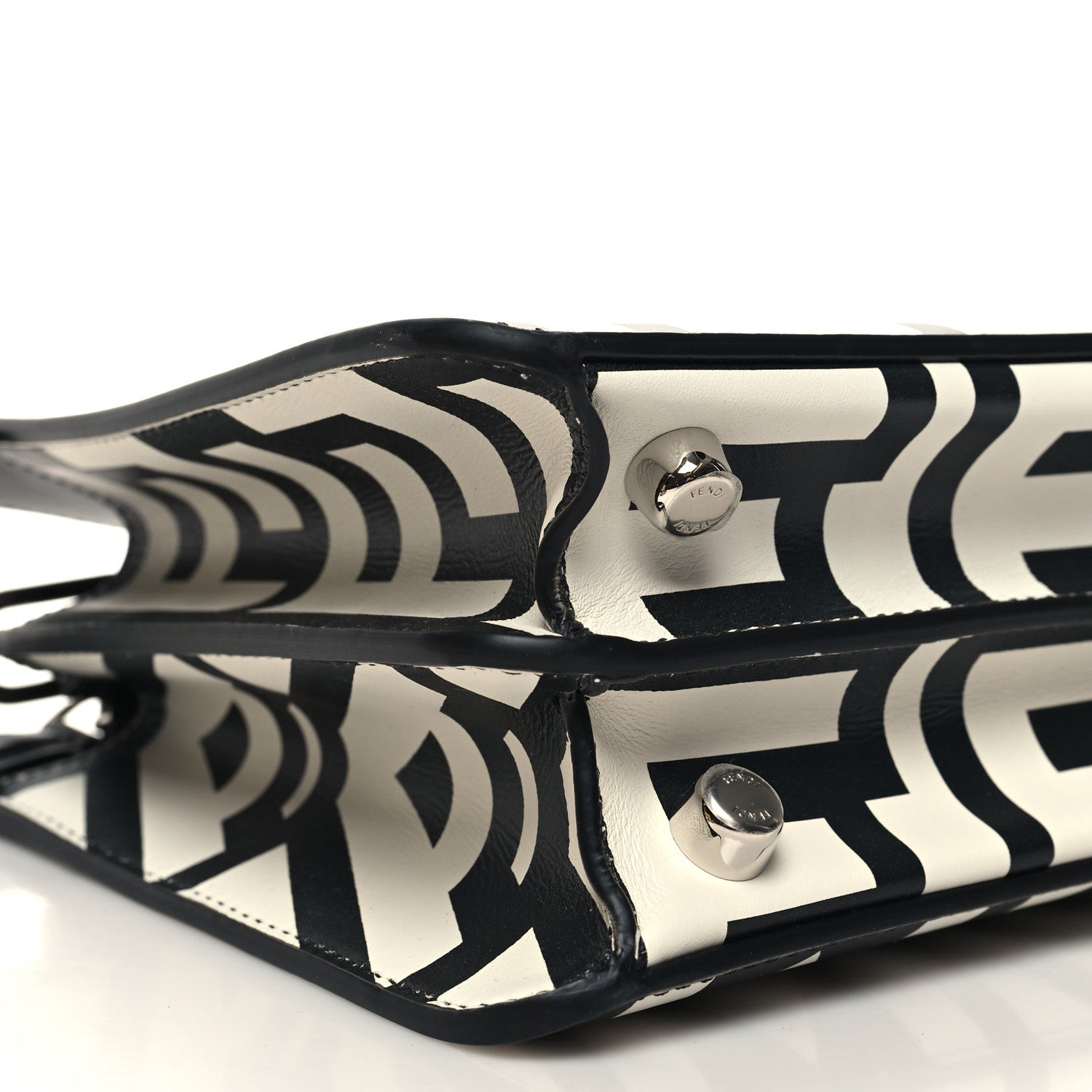 Fendi X MARC JACOBS Nappa Mini Peekaboo I SEE U Satchel Black White 9 of 11