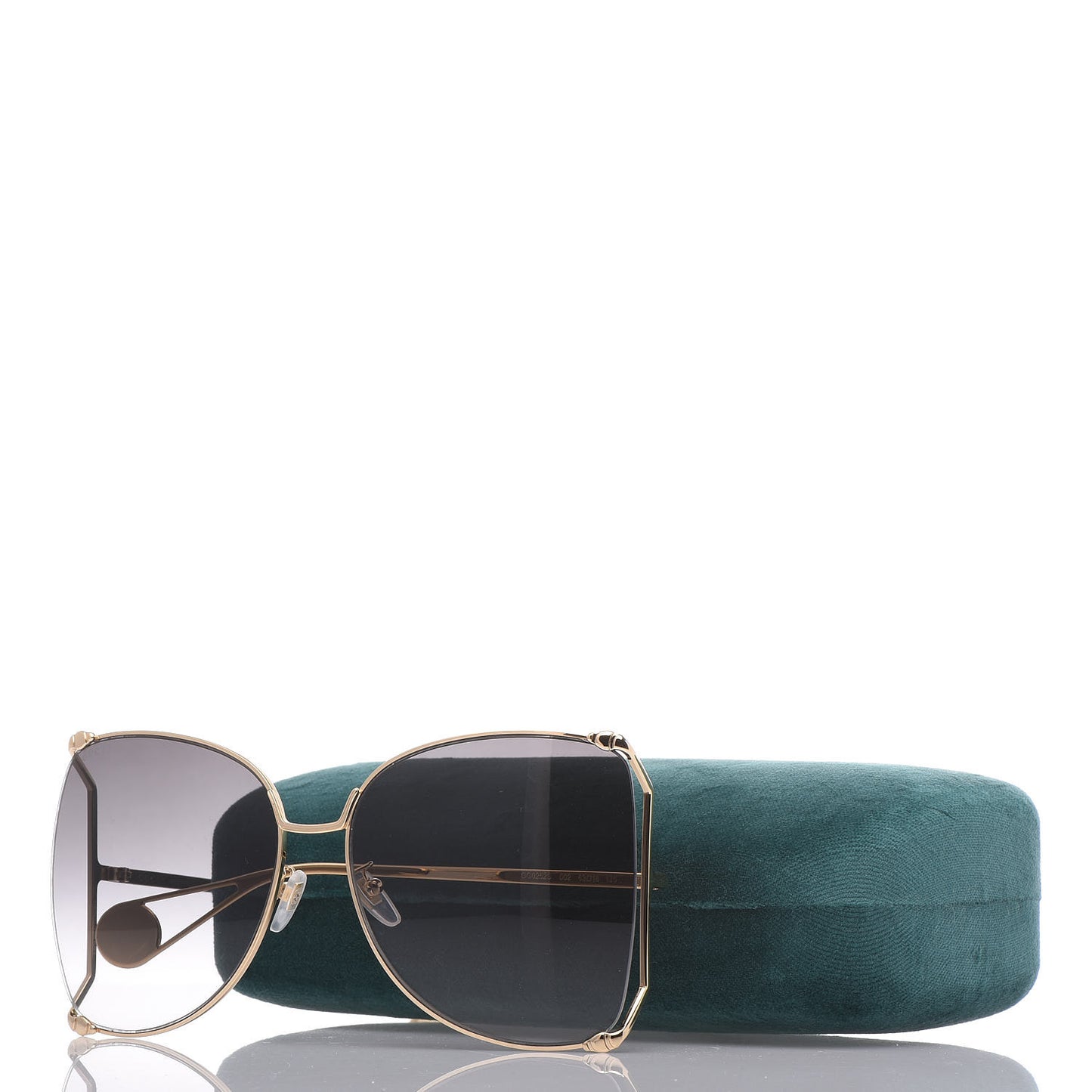 Oversized Round Sunglasses GG0252S Gold Grey