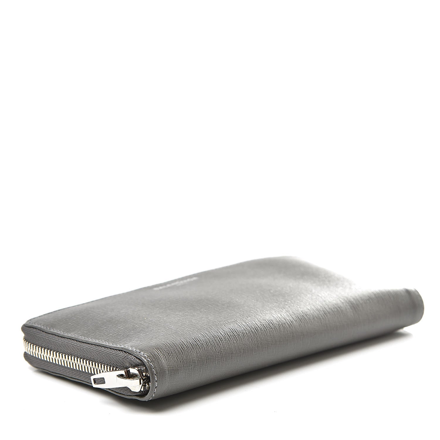 Balenciaga Striped Calfskin Essential Continental Zip Around Wallet Grey Green 4 of 8