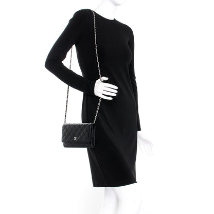 Chanel Caviar Quilted Wallet On Chain WOC Black 2 of 9